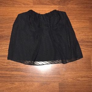 Bustier flowy black strapless top